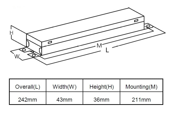 2 Lamp T8 Linear Fluorescent Electronic Normal Factor Ballast 120V 17W 25W 32W - BB-T8/120-2x32W/NPF