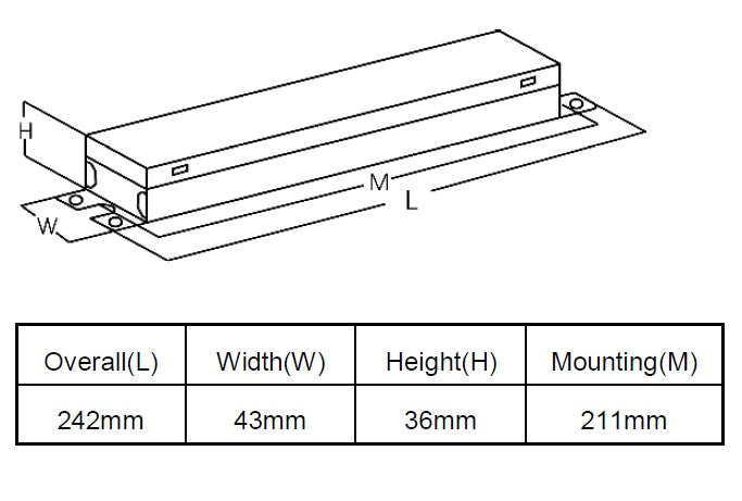 4 Lamp T8 Linear Fluorescent Electronic High Factor Ballast Universal 120V-277V 17W 25W 32W BB-T8/UVH-4x32W/HPF