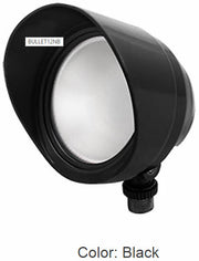 Black Housing RAB Lighting 12 Watts LED Bullet Floodlight Fixture 120V with Hood and Lens