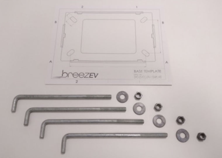 BreezEV EVC-L2-ACC-ANCHOR KIT WET EV Charging Wet Concrete Anchor Kit 0