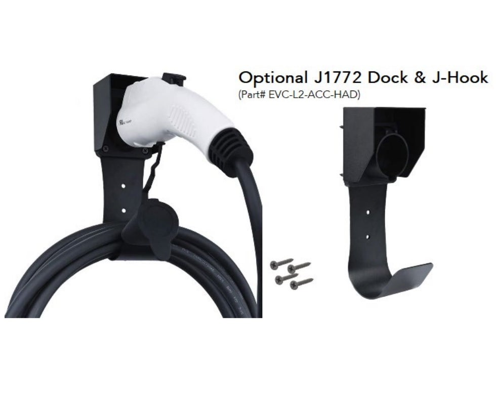BreezEV EVC-L2-ACC-HAD J1772 Holster and Dock with J-Hook for Wall Mounting 0