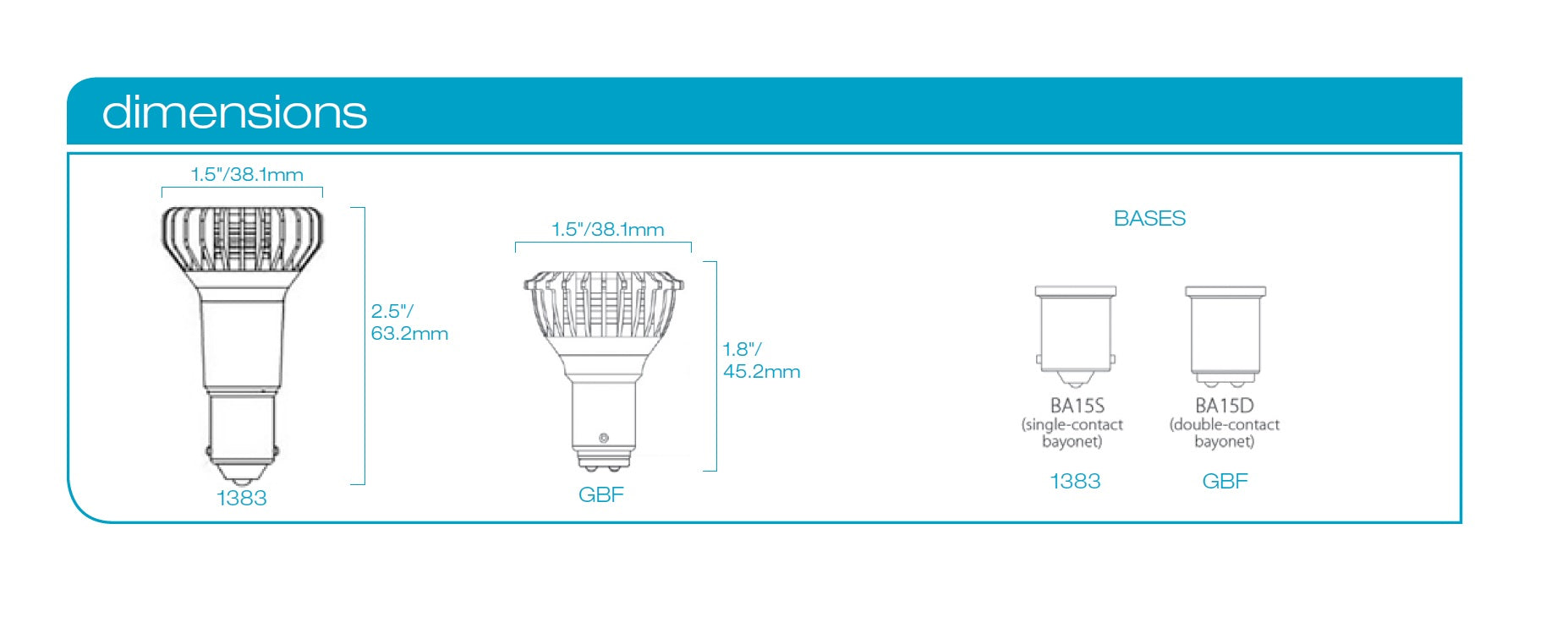 Dimensions EIKO LED3W1383/30/830-G5 3 Watt 12V LED Elevator Light Bulb 3000K