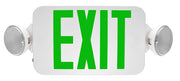 MaxLite EXC-GWRC Exit Sign and Frog Eye Emergency Combo Unit White Thermoplastic with Green Letters - Remote Capable