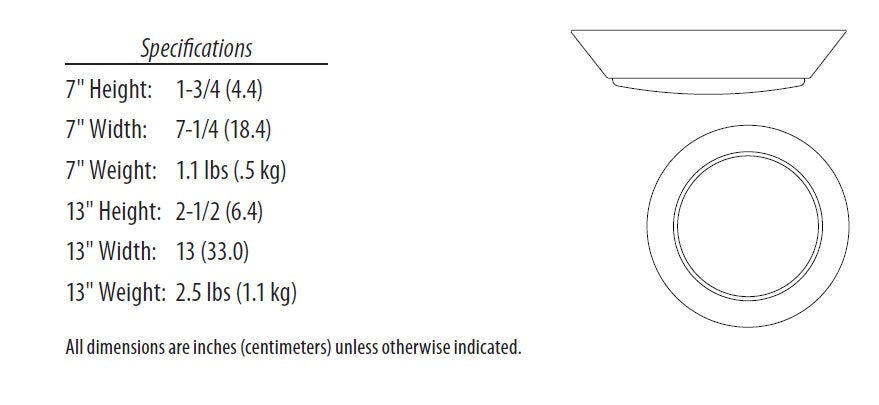 Dimensions Lithonia Lighting FMML 13 Inch 28 Watt Versi Lite LED Flush Mount Light Fixture