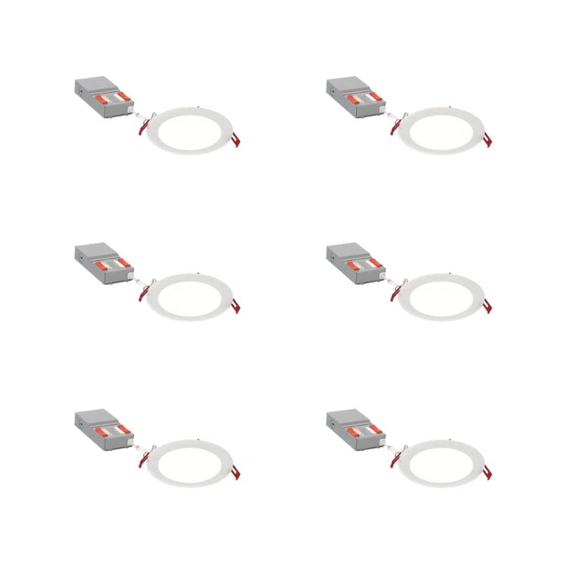 Juno Lighting WF6 ALO20 SWW5 90CRI MW M6 16 Watt 6-Inch Color Selectable LED Ultra-Thin Canless Wafer Downlight with Triac Dimming - Replaces up to 75W Inc 6 Pack