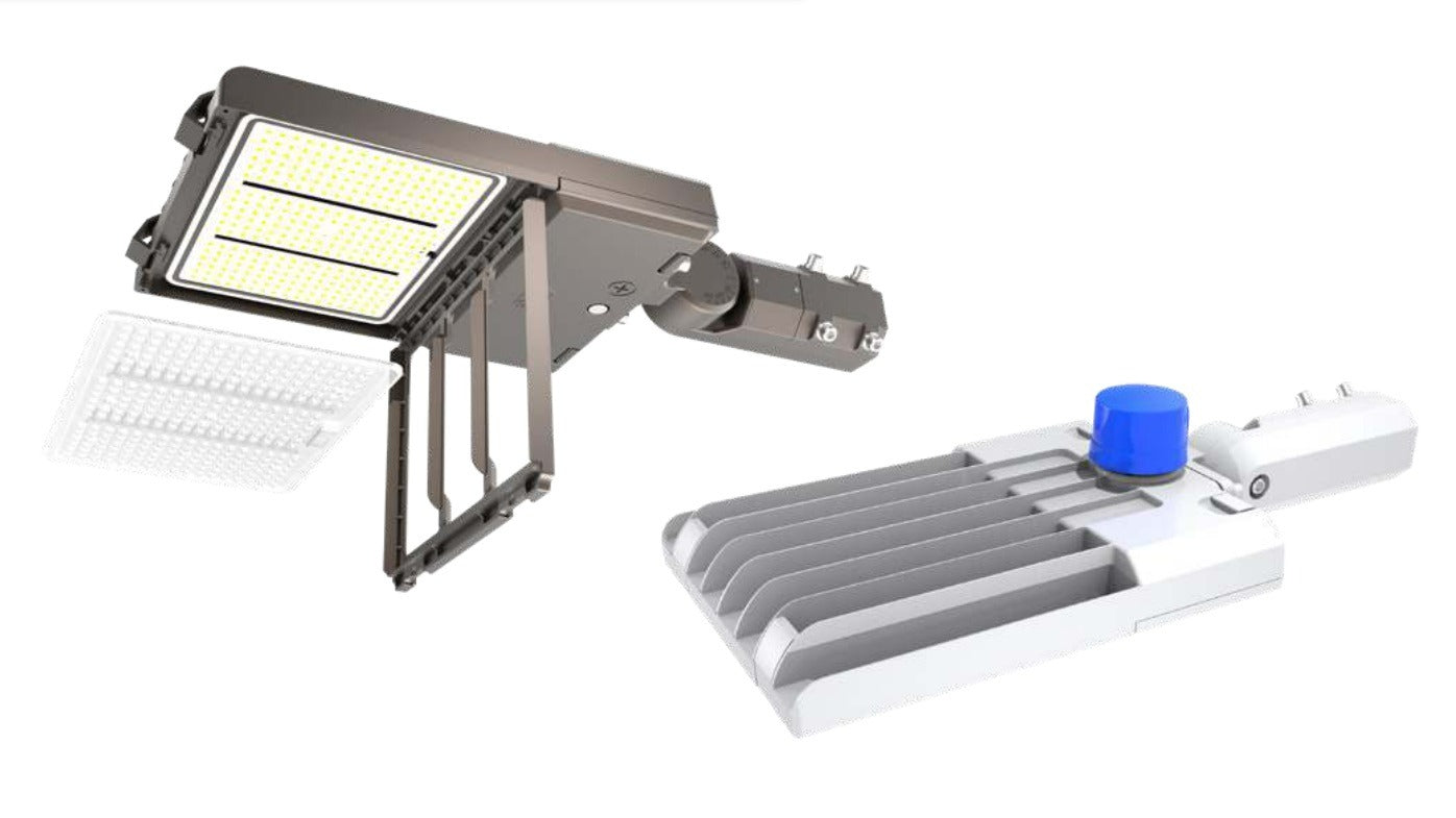 Keystone Technologies KT-ALED140PS-M2-OSB-SF-8CSB-VDIM-P Power and Color Select Slipfitter Mount LED Area Light Fixture with Optic Swap