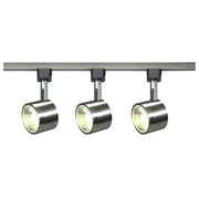 Satco Lighting TK407 12 Watt LED 3 Heads Round Track Lighting Kit 36 Degree Brushed Nickel Dimmable 3000K