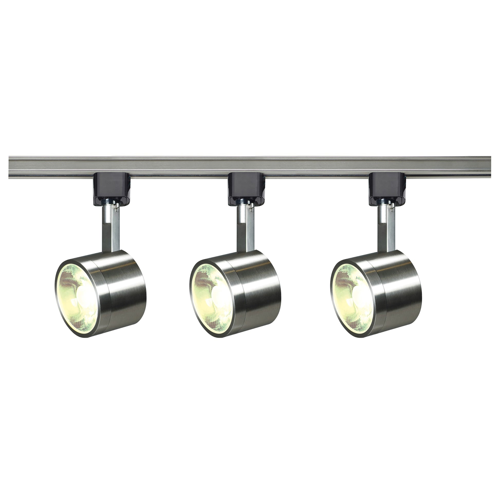Satco Lighting TK407 12 Watt LED 3 Heads Round Track Lighting Kit 36 Degree Brushed Nickel Dimmable 3000K