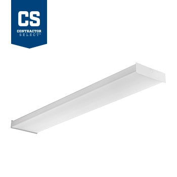 Lithonia Lighting SBL4 DLC Listed 32 Watt 4 Foot Contractor Select White LED Surface Square Basket Wraparound Light Fixture