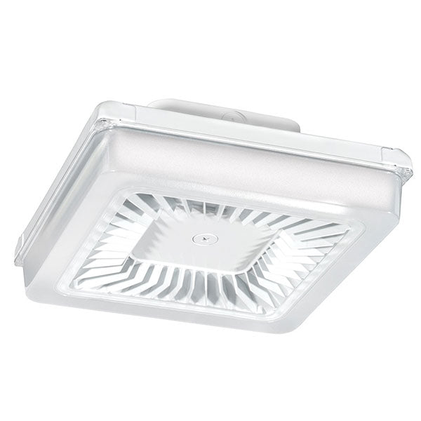 White Finish RAB Lighting PRT30 30 Watt LED Garage Light Fixture with Vandal Resistant Polycarbonate Lens