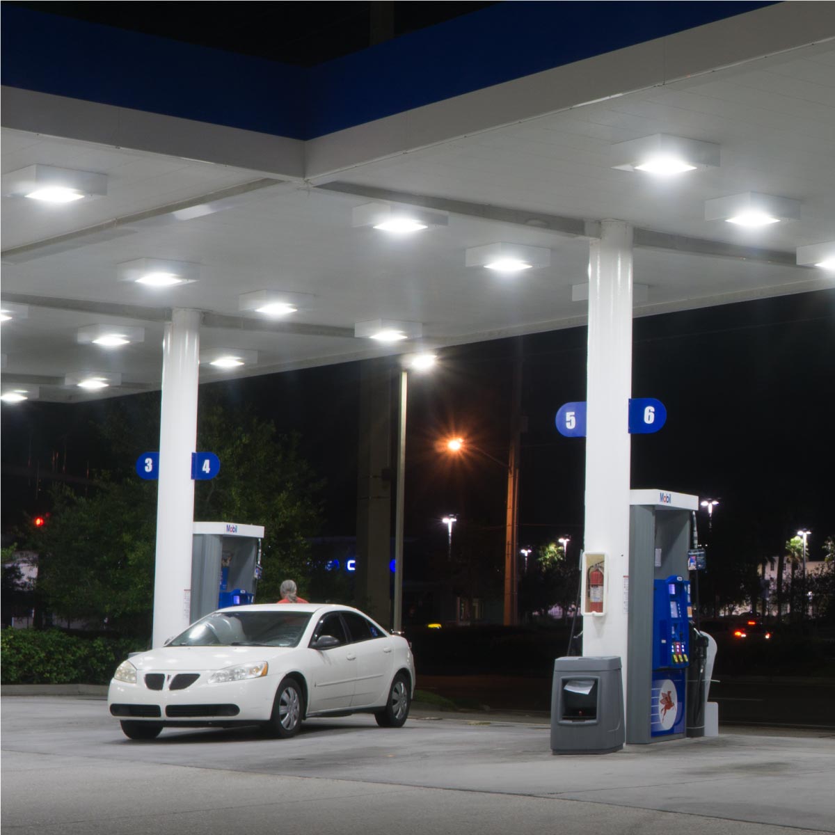 Shine Retrofits Gas Station Lighting at Night