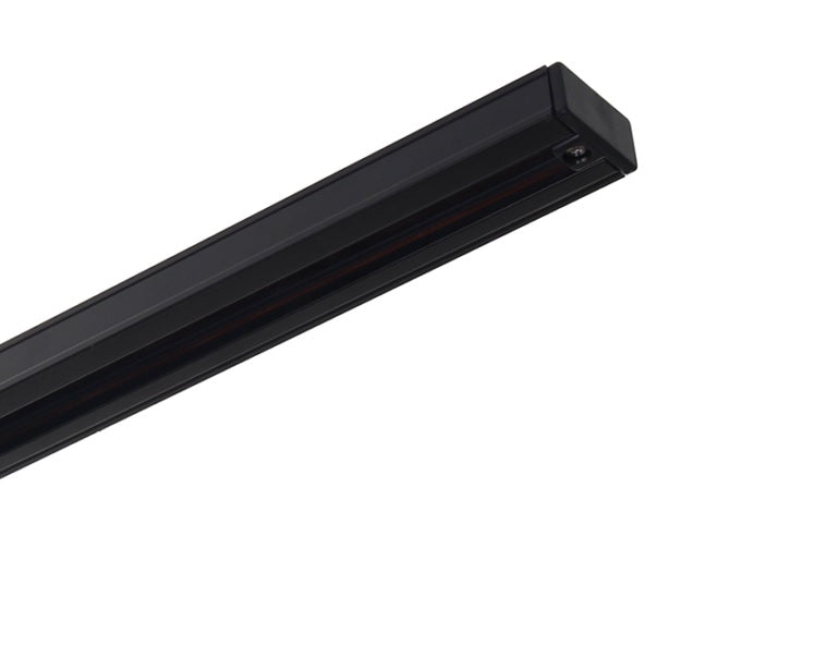Nicor Lighting Black Linear Track Lighting Rail Section with Triple Contact Track Connections