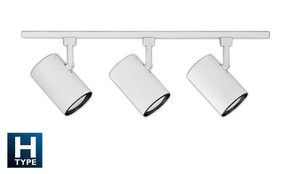 Nicor Lighting 10996WH 3-Light Adjustable Head 4FT White Linear Track Lighting Kit