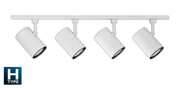 Nicor Lighting 10996WH4HEAD 4-Foot 4-Light White Linear Track Lighting Kit with Adjustable Track Heads