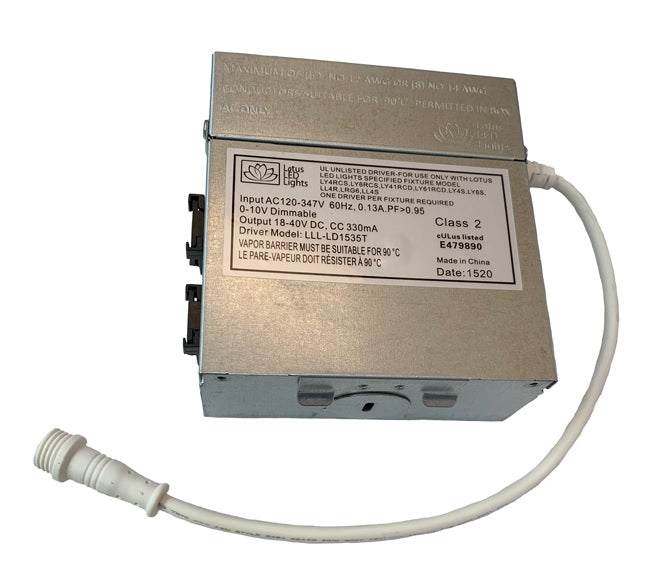 120-347V Input Driver 0-10V Dimmmable for Lotus LED Lights models LL4G & LRG4