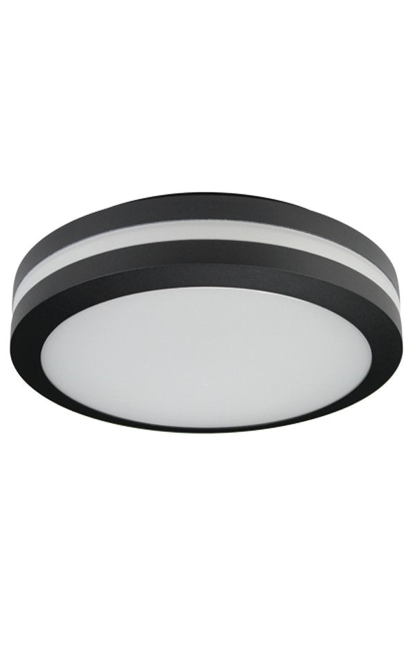 Wave Lighting 166FMF-BK Citadel Ring Series Frosted LED Commercial Surface Mount Outdoor Light Fixture