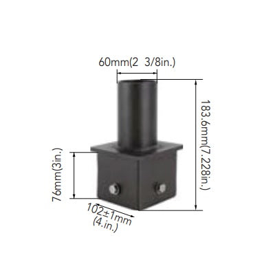 Arcadia Lighting 4SQ-SP-D 4IN Square Pole Mount with 2-3/8IN O.D. Tenon