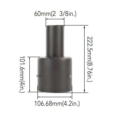 Arcadia Lighting 4SQR-SP-D 4IN Round Pole Mount with 2-3/8IN O.D. Tenon