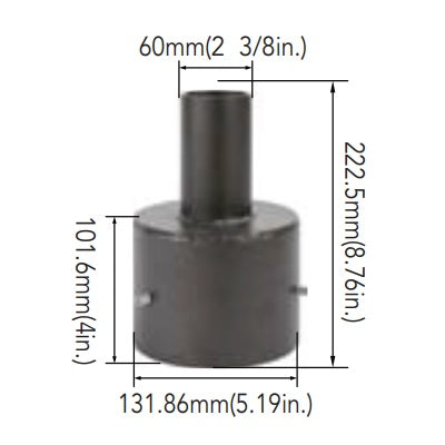 Arcadia Lighting 5SQR-SP-D 5IN Round Pole Mount with 2-3/8IN O.D. Tenon
