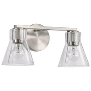 Satco Nuvo 60-8342 Gianna 2 Light Vanity Brushed Nickel with Clear Glass - Bulb Not Included