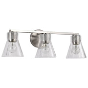 Satco Nuvo 60-8333 Gianna 3 Light Vanity Brushed Nickel with Clear Glass - Bulb Not Included