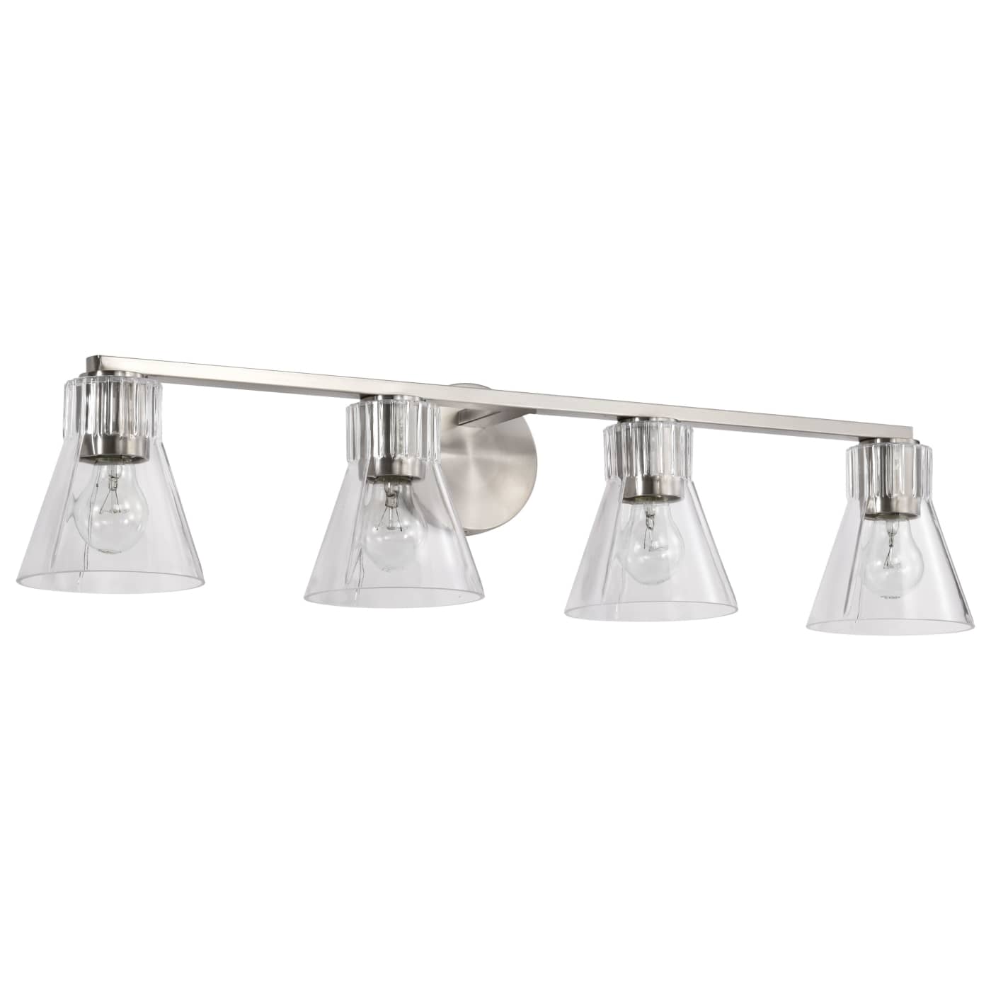 Satco Nuvo 60-8334 Gianna 4 Light Vanity Brushed Nickel with Clear Glass - Bulb Not Included