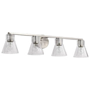 Satco Nuvo 60-8334 Gianna 4 Light Vanity Brushed Nickel with Clear Glass - Bulb Not Included