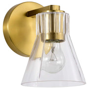 Satco Nuvo 60-8341 Gianna 1 Light Vanity Vintage Brass with Clear Glass - Bulb Not Included