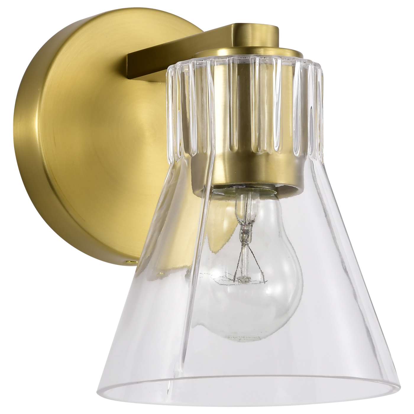 Satco Nuvo 60-8341 Gianna 1 Light Vanity Vintage Brass with Clear Glass - Bulb Not Included