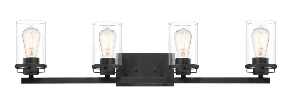 Designer's Fountain Jedrek 93304-BK 60 Watt 4-Lamp Bathroom Vanity Fixture