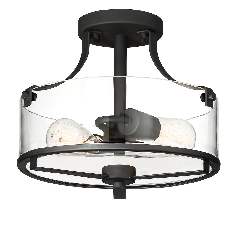 Designer's Fountain Jedrek 93311-BK 60 Watt 2 Light Semi-Flush Light Fixture