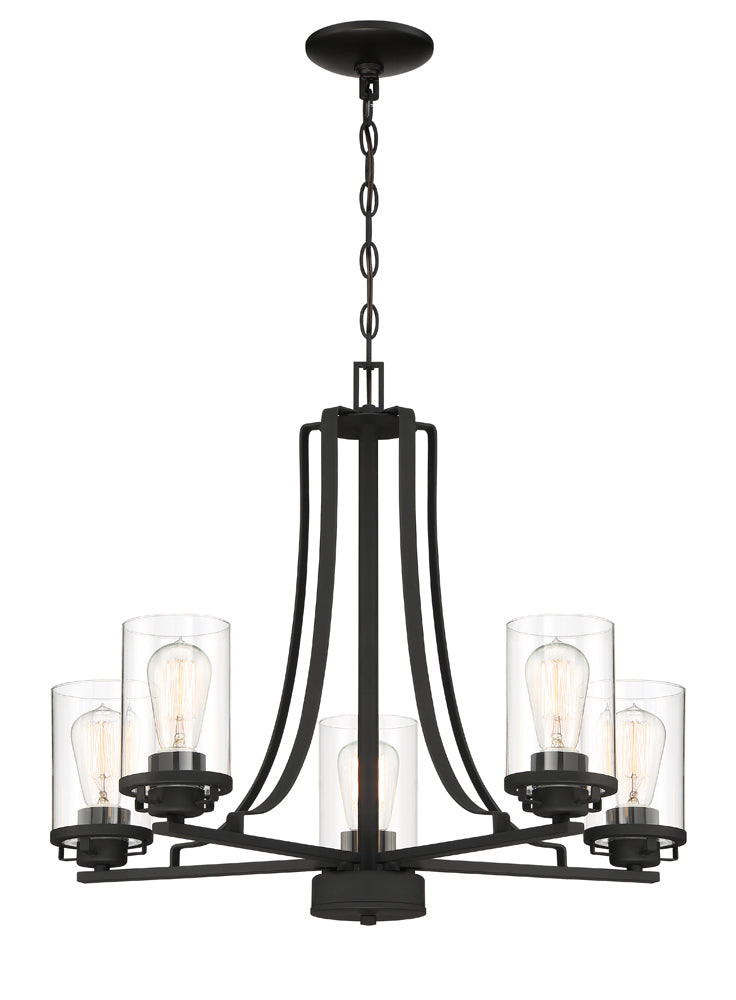 Designer's Fountain Jedrek 93385-BK 60 Watt 5-Lamp Chandelier Light Fixture