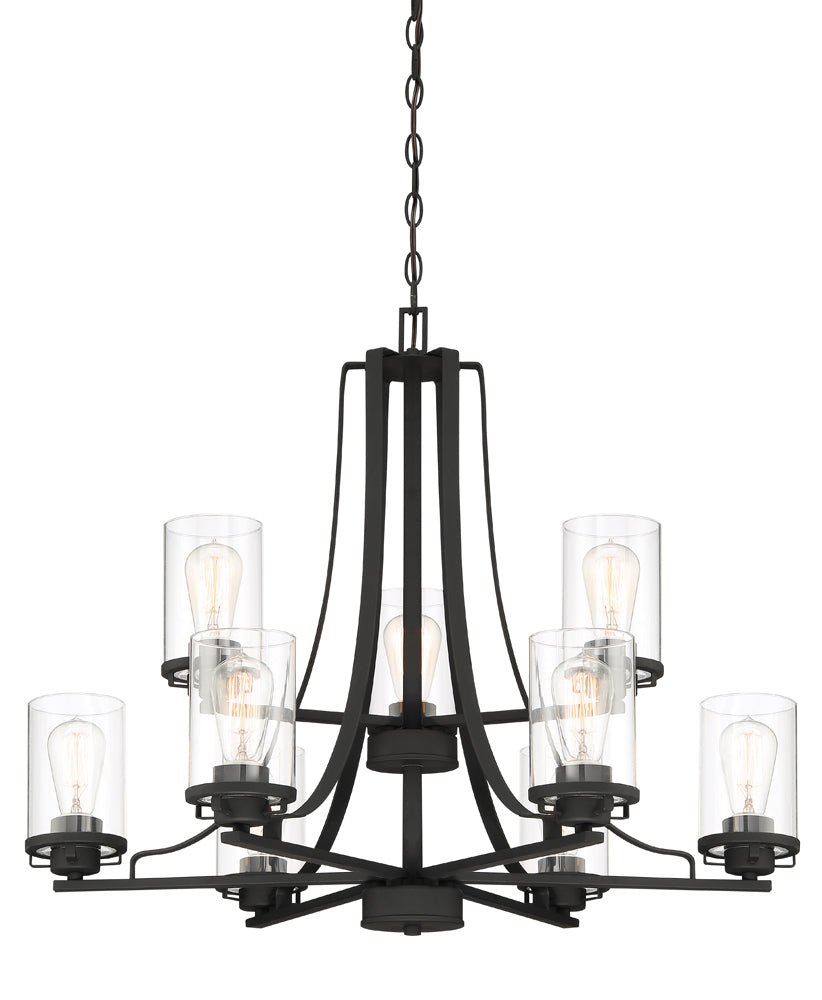 Designer's Fountain Jedrek 93389-BK 60 Watts 9 Lamp Hanging Fixture