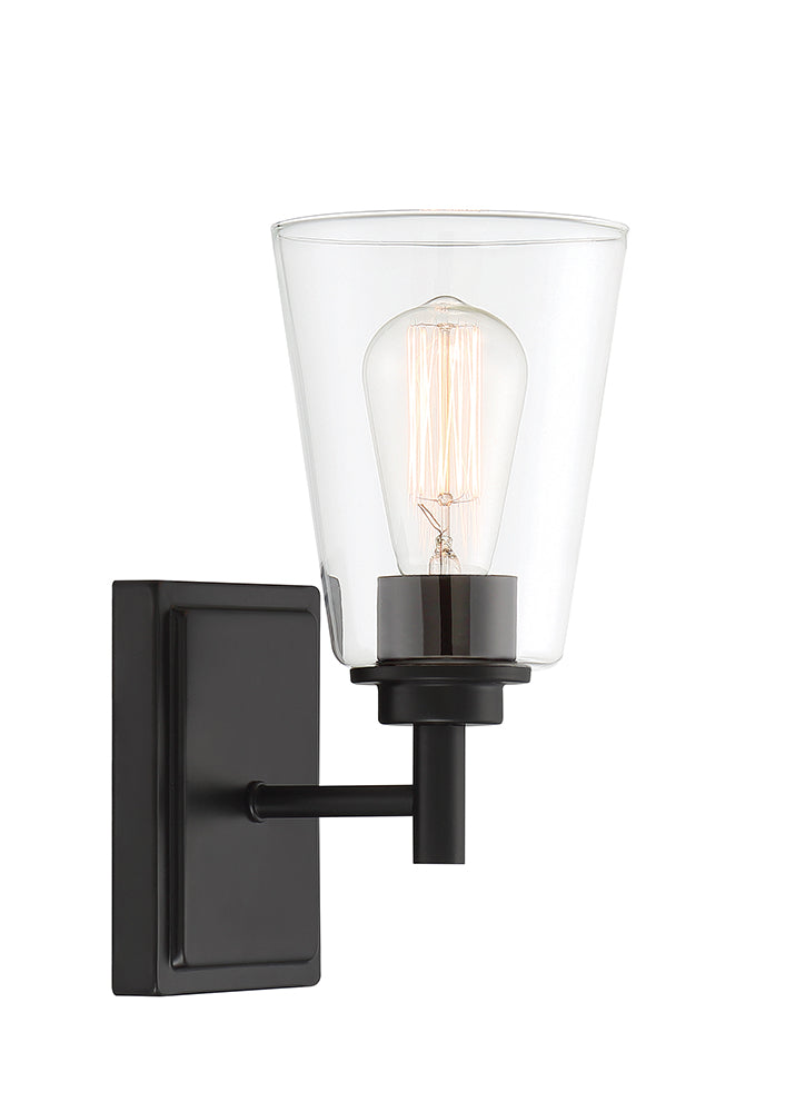 Designer's Fountain Westin 95701 Series 60 Watt 1-Light Wall Sconce Vanity Light Fixture (Matte Black)