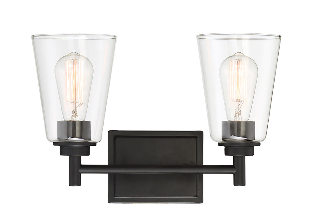 Designer's Fountain Westin 95702 Series 60 Watt 2-Light Vanity Fixture (Matte Black)