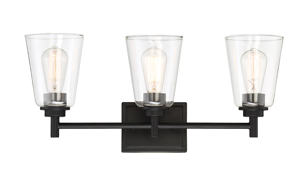 Designer's Fountain Westin 95703 Series 60 Watt 3-Light Vanity Fixture (Matte Black)