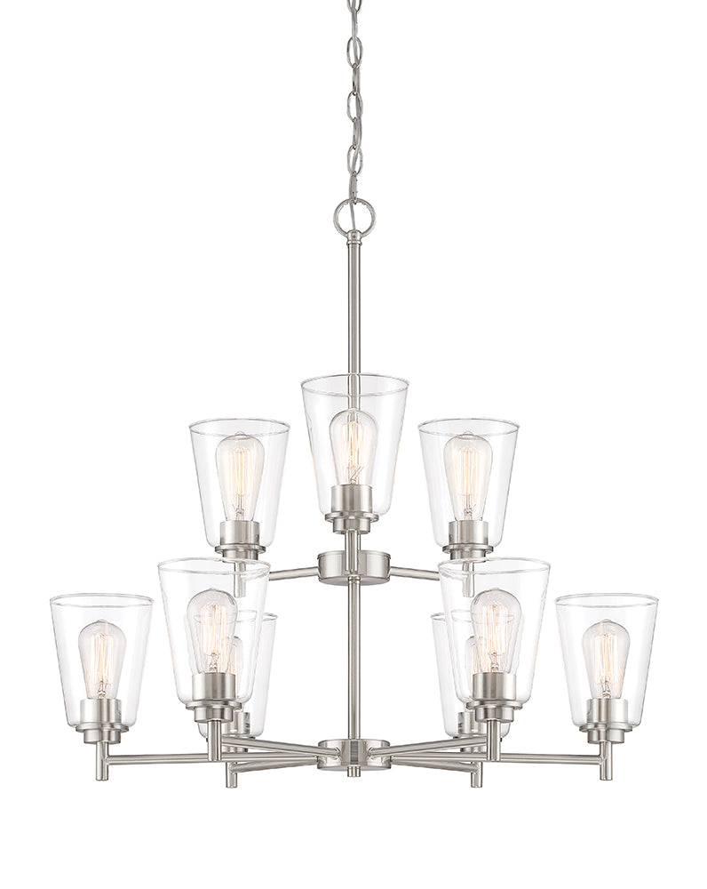 Designer's Fountain Westin 95789 Series 60 Watt 9-Lamp Chandelier Light Fixture