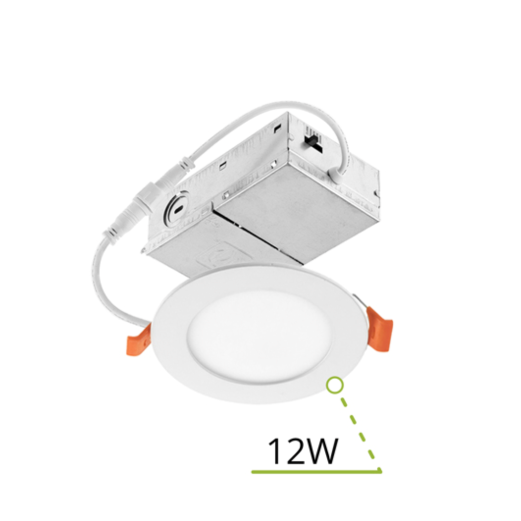 ASD Lighting ASD-JBR-4D12WH 12-Watt LED 4-Inch Round Wafer Recessed Mini Panel Triac Dimming