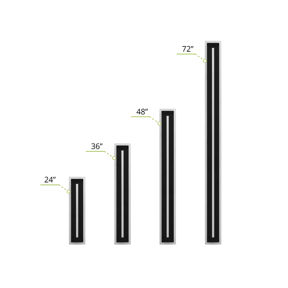ASD Lighting ASD-LWS27C-SERIES CCT Selectable 2FT-6FT LED Outdoor Wall Sconce with Central Insert