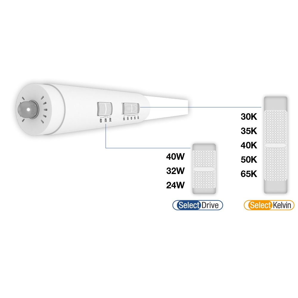 Green Creative DLC Listed 40T8/8F/8CCTS/DEB/SD/C 40 Watt 8-Foot LED Color and Lumen Selectable T8 Double Ended Bypass Tube Lamp Dimmable Replaces F96T8 F96T12 FL