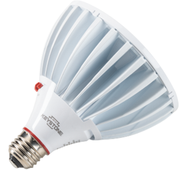 Keystone KT-LED33PSPAR38-F-830 Commercial PAR38 LED lamp, Power Selectable 18/25/33W, E26 base, 3000K, 120-277V Input, Non-Dimmable, Standard Flood