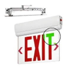 NaturaLED 9825 LEDEX-EL/SM-GRN/RED-WH 1 Watt Edge Lit LED Clear Transparent Green and Red Exit Sign - Ceiling