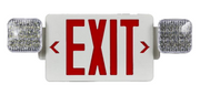 LOC-EXIT-2WRLW-SCOM - LED White and RED Exit Sign 2W Square Combo with Headlights, Emergency
