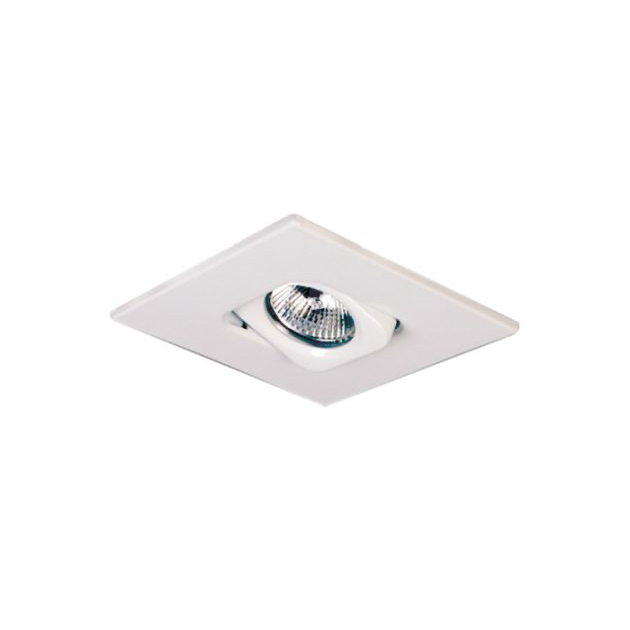 NICOR 14023WH 4" Square Adjustable Gimbal Trim – 30° Tilt, GU10 Compatible