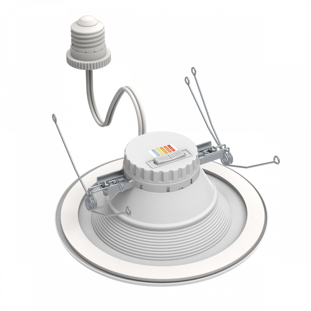 SLG Lighting DP 6R G2 9FSK LED 6" Round Downlight – E26 Plug Base, Selectable CCT, 1100 Lumens