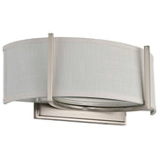 Satco Gemini 60-4754 2-Light Wall Sconce Brushed Nickel with Fabric Shade