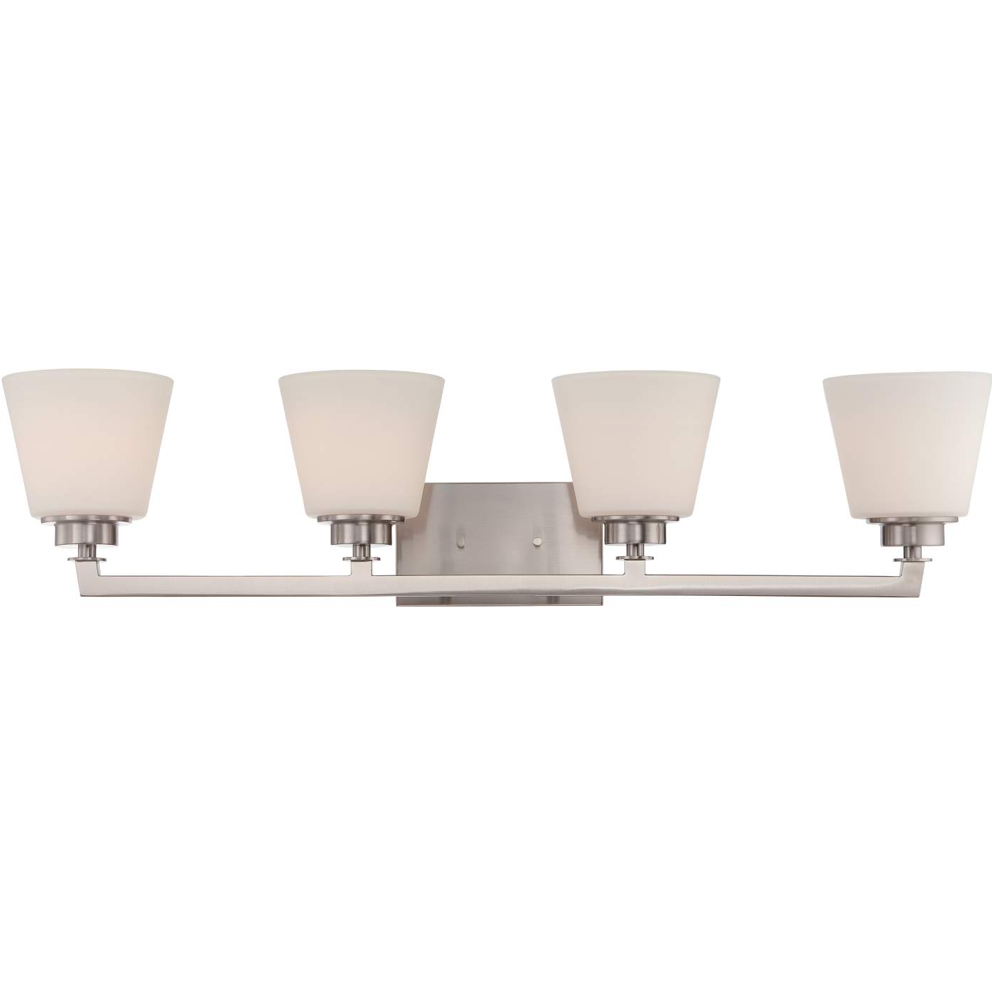 Satco Nuvo 60-5454 Mobili 4-Light Vanity Fixture Brushed Nickel with Satin White Glass