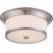 Satco Nuvo 60-5460 Mobili 2-Light Flush Mount Brushed Nickel with Satin White Glass