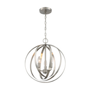 Satco Nuvo 60-7047 Pendleton 3-Light Candelabra Pendant Fixture in Brushed Nickel