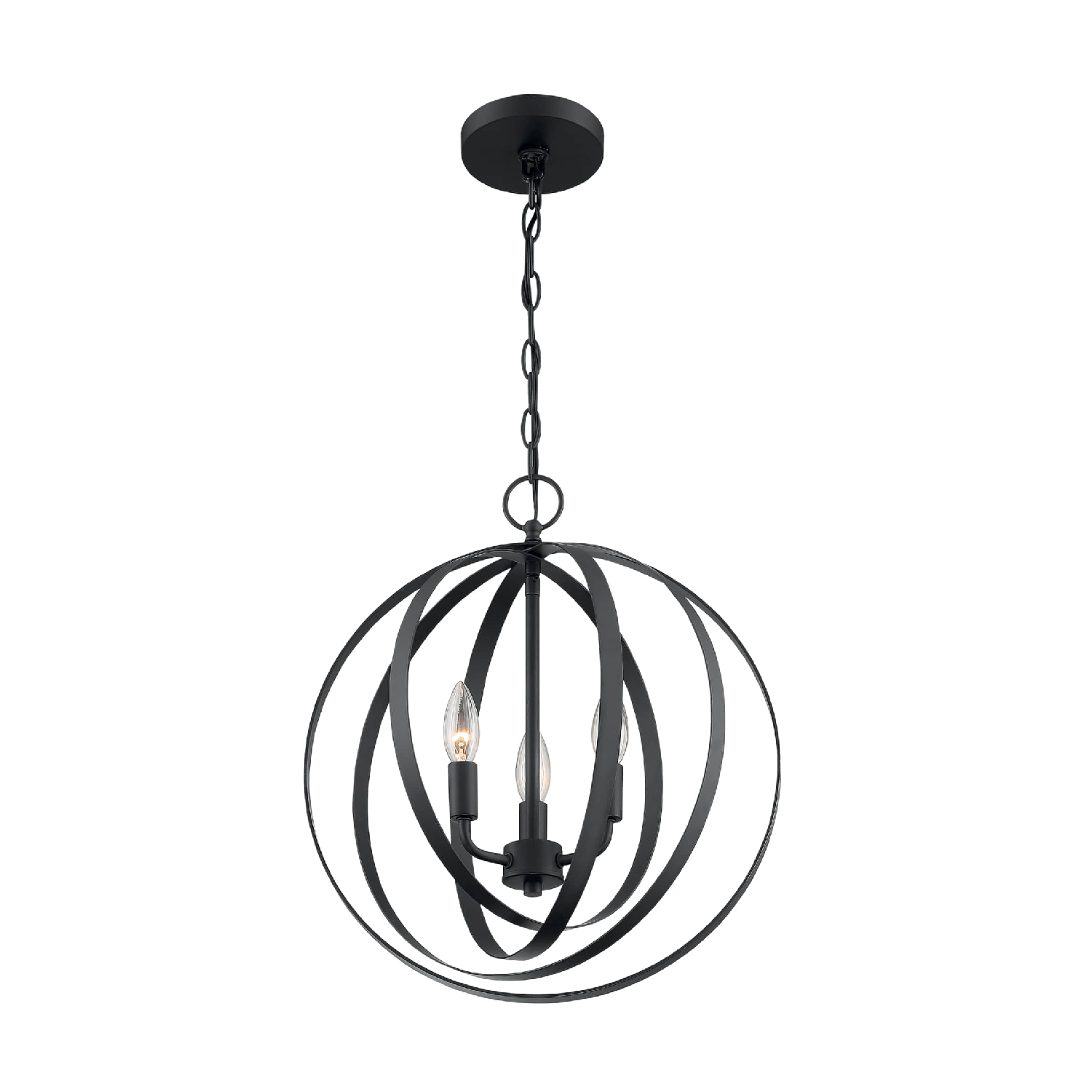 Satco Nuvo 60-7067 Pendleton 3-Light Candelabra Pendant Fixture in Matte Black